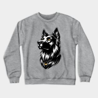 Stunning and Cool Broholmer Monochrome and Gold Portrait for Father's Day Crewneck Sweatshirt